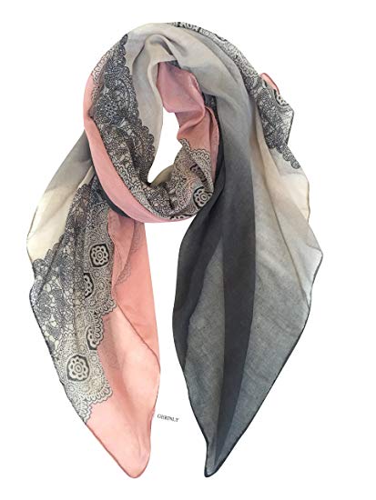GERINLY Cozy Lightweight Scarves: Fashion Lace Design Shawl Wrap For Women