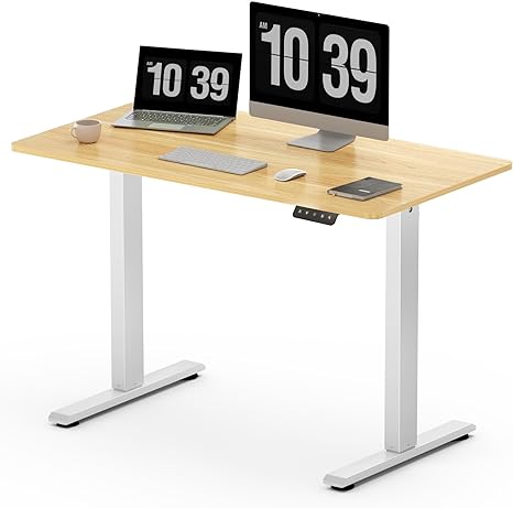 SANODESK Standing Desk Adjustable Height, 43x24 Inch Stand up Desk for Home Office Computer Desk with Memory Preset(43x24 Whole Board,Maple)