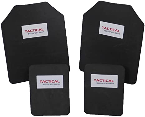 Tactical Scorpion 10mm Paintball Airsoft Pair 10x12 6x8 Shooter's Cut Protective Vest Trauma Pad Plates