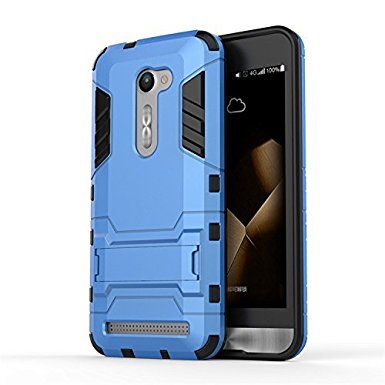 Zenfone 2E Case, CASEPLAY [Shock Absorption] [Kickstand] Hybrid Dual Layer Armor Defender Protective Case Cover for ASUS Zenfone 2E (Blue)
