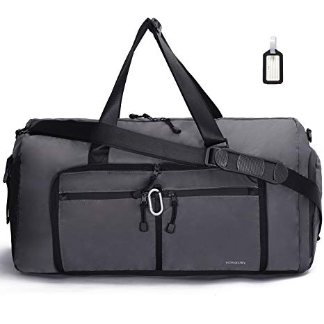 Travel duffel bag ,Foldable Sport Bag 50L Convertible Gym Bag Water Resistant Weekend Tote VONXURY