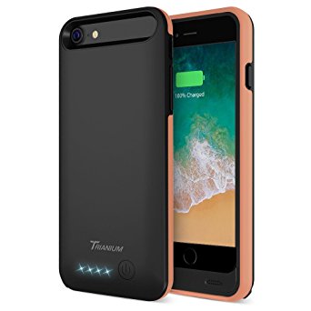 iPhone 8 / 7 Battery Case, Trianium Atomic Pro 3200mAh Extended iPhone 7 8 Battery Portable Charger for Apple iPhone 7, iPhone 8 (4.7-inch) [Black Signature] Power Case [Apple Certified Part]