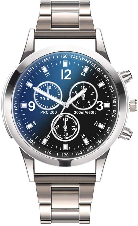 QUNANEN Mens Wristwatch Luxury Watches Quartz Watch Stainless Steel Dial Casual Bracelet Watch (# Wristwatch B)