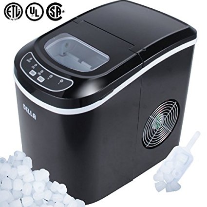 Della© Portable Ice Maker Easy-Touch Buttons Digital 2 Selectable Cube Sizes - Up To 26 LBS of Ice Daily