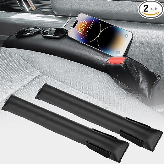 JOYTUTUS Car Seat Gap Filler Organizer 2 Pcs Short, PU Leather Waterproof Universal for Car SUV Truck for Cellphone