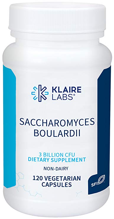 Klaire Labs Saccharomyces Boulardii - 3 Billion CFU Powerful Shelf-Stable Yeast Probiotic for Kids, Men & Women, Hypoallergenic & Non-Dairy (120 Capsules)