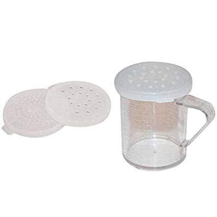 Winware 10-Ounce Polycarbonate Dredge with 3 Snap-on Lids (Set of 2)