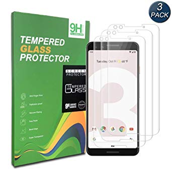 [3PACK] for Pixel 3 Tempered Glass Screen Protector,ilovepo[9H Hardness][Anti-Scratch][Case Friendly][HD Clear][Anti-Fingerprint] Tempered Glass Screen Protector Compatible with Google Pixel 3