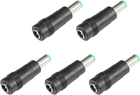 uxcell DC Power Connector 5.5x2.1mm Female Jack to 6.3x3.0mm Male Adapter Barrel Connector 5pcs