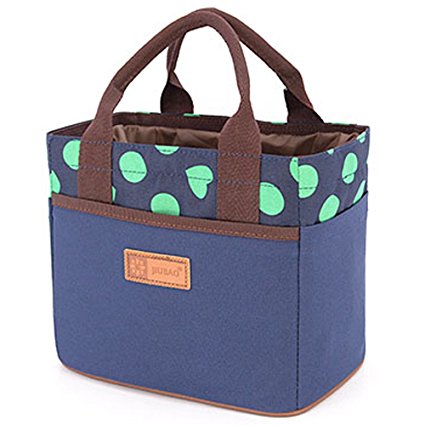 Muitifunction Cute Canvas Bento Lunch Bag for Picnic Travel Tote Lunch Bag with Rope Belt