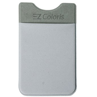 Card Holder EZColoris Cell Phone Credit Card Holder Flexible Lycra Pouch 3M Removable Adhesive Sticker on Wallet (Gray)