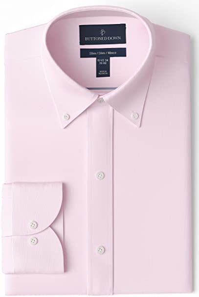 Buttoned Down Men's Slim Fit Button Collar Solid Dress Shirt