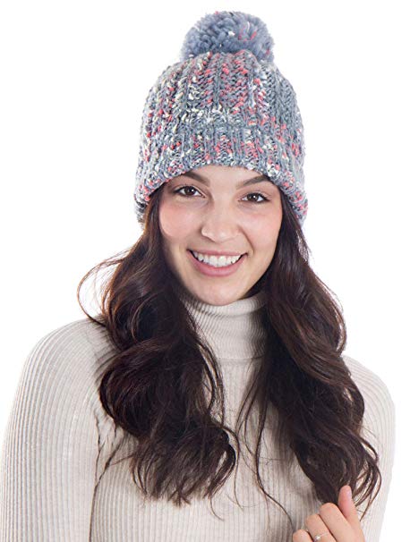 ARCTIC Paw Adult Chunky Cable Knit Beanie with Yarn Pompom