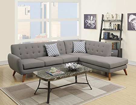 Modern Retro Sectional Sofa (Gray)