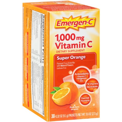Emergen-C Super Orange, 1000 mg Vitamin C, 30 Count
