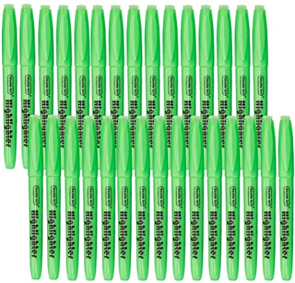 Highlighters, Shuttle Art 30 Pack Green Highlighters Bright Colors, Chisel Tip Dry-Quickly Non-Toxic Highlighter Markers for Adults Kids Highlighting in Home School Office