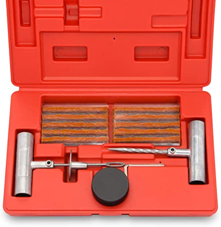 Tooluxe 50002L Tire Repair Kit Set to Plug Flat and Punctured Tires 35-Piece