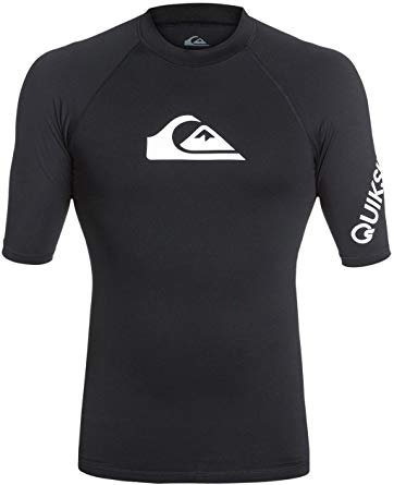 Quiksilver Men's All Time Short Sleeve Rashguard Swim Shirt UPF 50