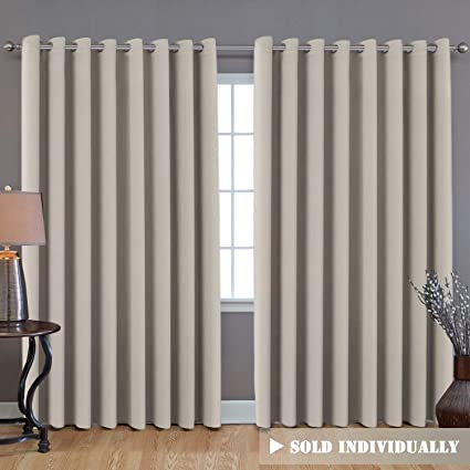 H.VERSAILTEX Extra Long and Wide Blackout Curtains, Thermal Insulated Premium Privacy Room Divider Window Treatment Drapes, 9' Tall by 8.5' Wide - Grommet Wider Curtain 100" W by 108" L - Cream