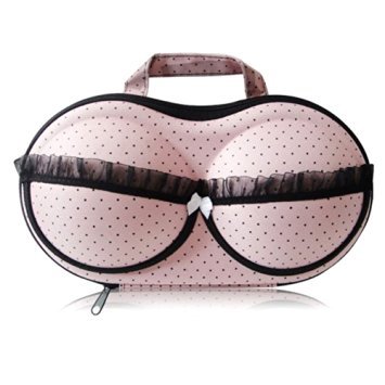 Tzou Protect Bra Underwear Lingerie Case Storage Travel Organizer Bag (Pink Dot)