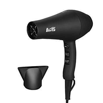 Infared Hair Dryer 1875 Watt Powerful and Fast Drying, Pro Salon Negetive Ion Blow Dryer Strong Air Flow 2 Speed and 3 Heat Settings plus Concentrator, Black