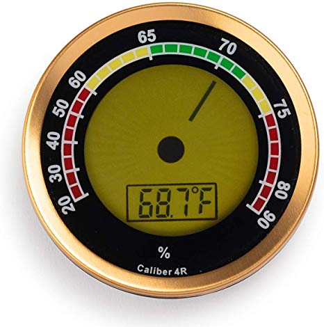 Caliber 4R Gold Digital/Analog Hygrometer by Western Humidor