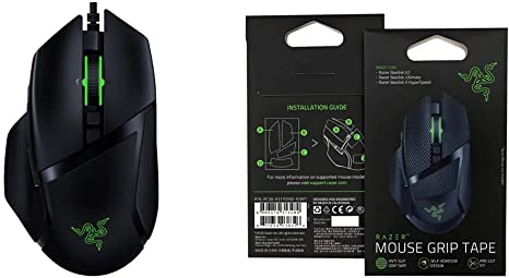 Razer Basilisk v2 Wired Gaming Mouse   Mouse Grip Tape Bundle