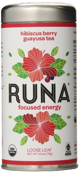 RUNA Clean Energy Organic Guayusa Loose Leaf Tea, Hibiscus Berry, 2.5 Ounce