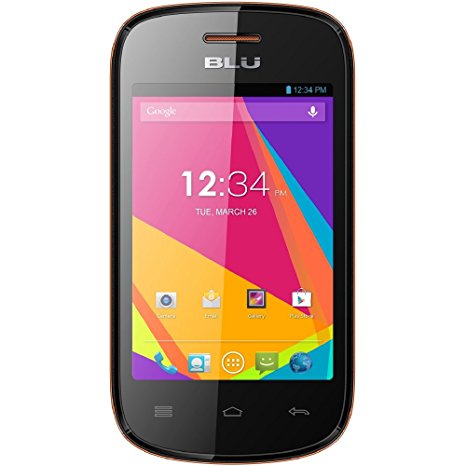 BLU Dash JR TV D141T Unlocked GSM Dual-SIM Android Smartphone - Black/Orange