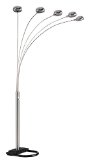 Ore International 6962SN 5-Arm Arch Floor Lamp with Dimmer Nickel