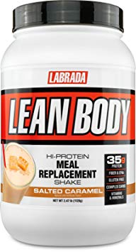 Labrada Lean Body Hi-Protein Meal Replacement Shake, Salted Caramel, 2.47 Pounds