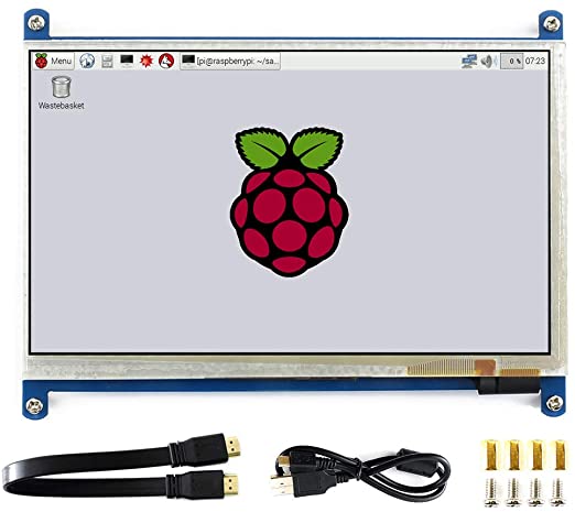 Waveshare 7inch HDMI LCD (B) 800x480 Rev3.1 Capacitive Touch Screen LCD Display HDMI Interface Supports Various Systems Raspberry Pi/Raspberry Pi 3 Model B .