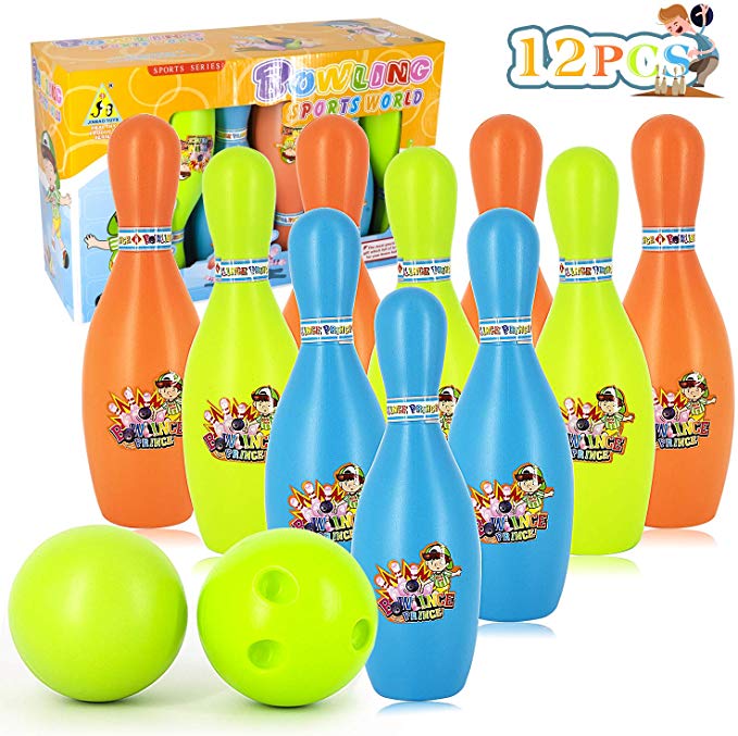 TAGI Bowling for Kids Plastic Bowling Playset for Kids Suitable as Teaching Toys, Early Education, Indoor & Outdoor Games, Great for Toddler Preschoolers and School-Age Child, Boys & Girls