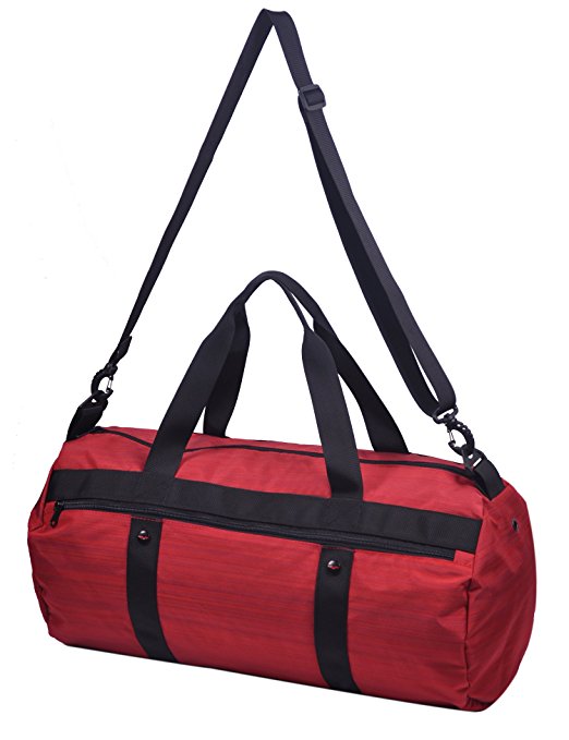 MIER Barrel Travel Sports Bag for Women and Men Small Gym Bag with Shoes Compartment