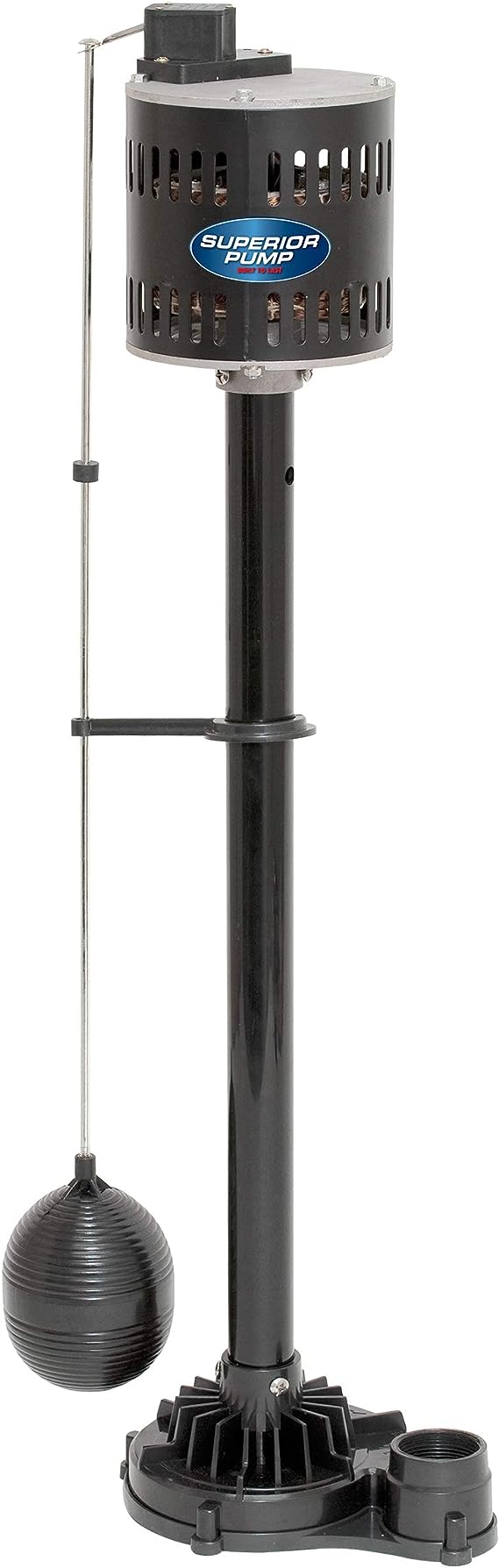 Superior Pump 92553 1/2 HP Thermoplastic Pedestal Pump, Black