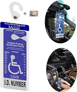 JL Safety Handicapped Placard Holder. Magnetically Display & Store Away Your Handicap Parking Tag with Your Eyes Closed. Mirortag Silver, Made in USA