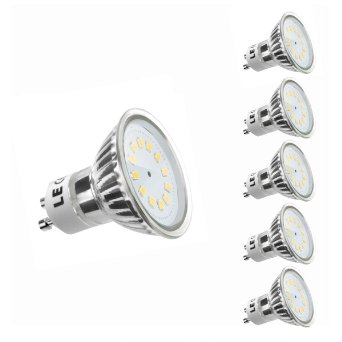 LE 2.5W MR16 GU10 LED Bulbs, 35W Halogen Bulbs Equivalent, 200lm, Warm White, 3000K, 120° Beam Angle, Recessed Lighting, Track Lighting, LED Light Bulbs, Pack of 5 Units