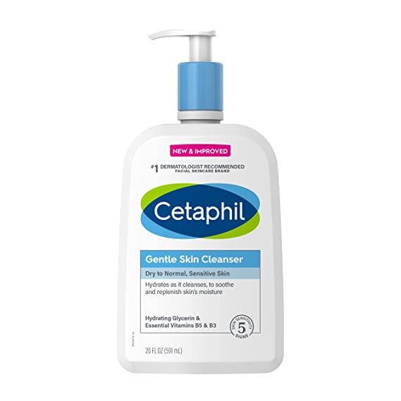 Face Wash by CETAPHIL, Hydrating Gentle Skin Cleanser for Dry to Normal Sensitive Skin, NEW 20 oz, Fragrance Free, Soap Free and Non-Foaming