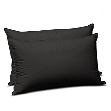 King Size Pillowcases Double Brushed Microfiber Pillow Covers Protectors Shams Set of 2 with Envelope Closure End, Wrinkle, Fade, Stain Resistant (King, Black)