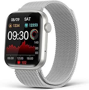 EarlySincere Smart Watch for Men Women, 1.9'' HD Full Touch Screen Fitness Tracker, IP67 Waterproof Smartwatch with Heart Rate, Blood Oxygen Blood Pressure, Sleep Monitor for Android and iPhone