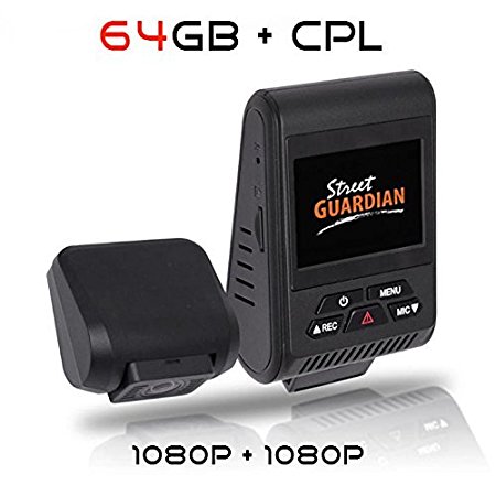 Street Guardian SG9663DC Dual Channel Dash Camera With 64GB MicroSD Card