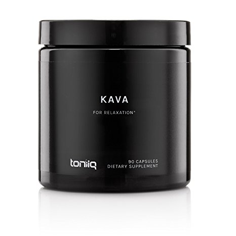 Elevated Kava Root by Toniiq with 30% Standardized Kavalactones | Superior Kava Kava Capsules for Natural Stress Relief | 90 Veggie Capsules