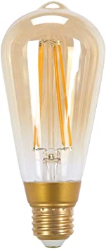 Globe Electric 73193 60W Equivalent Soft White (2150K) Vintage Edison Dimmable LED Light Bulb, E26 Base, 450 Lumens, Amber Glass