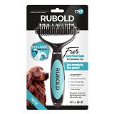 Dematting Tool for Dogs - The Best Dog Grooming Comb for Undercoat Removal - Professional Rake Brush for Small Medium and Large Breeds with Medium and Long Hair Coats - Rubold Fur Perfection