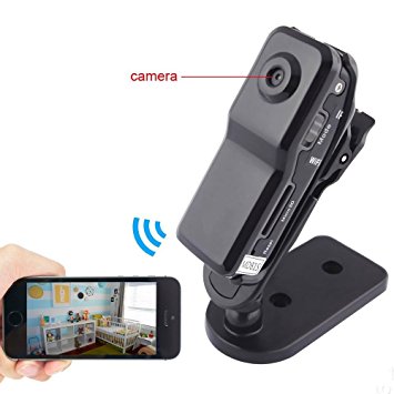 Novelt'y Novelt'y Mini Portable Wifi Ip Camera Web Cam DVR Wireless Camcorder Tiny Video Cam Recorder with TF Slot for iPhone Android, 4G Phone, Smartphone Supported Personal Security Body Use P2p Local Wifi Connection Available for Remote Video Checking