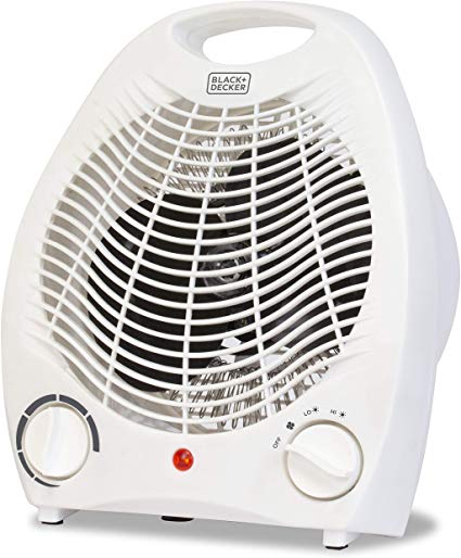 BLACK DECKER BHD101W 1,500-Watt Personal Desktop Heater (White), 8.4 x 5.2 x 10 Inches,