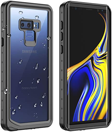 RedPepper Samsung Galaxy Note 9 Waterproof Case, Protective Clear Cover with Built-in Screen Protector, Support Wireless Charging IP68 Certified Waterproof Shockproof Case for Samsung Galaxy Note 9