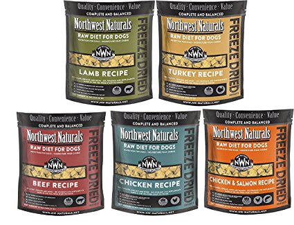 Mixed 5-Pack 12 oz Northwest Naturals Raw Rewards Freeze Dried Nuggets Dinner for Dogs