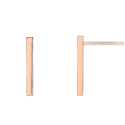 PAVOI 14K Gold Plated Sterling Silver Post Dainty Mini Bar Stud Earrings