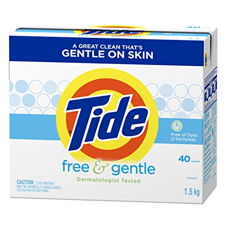 Tide Ultra Free And Gentle Laundry Detergent Powder 40 Loads, 56 Oz , 1.5kg